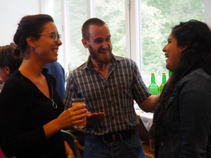 Discussions at the buffet (Maria Baaske, BSc., Ondrej and Paola Gelnar, v.l.n.r.)